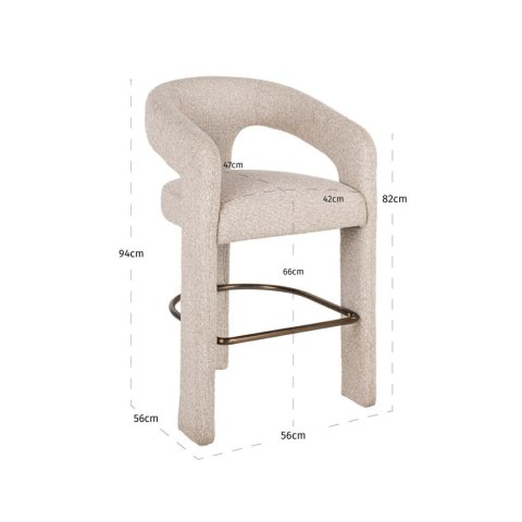 Richmond Interiors RICHMOND krzesło barowe BELLE 66 beżowe