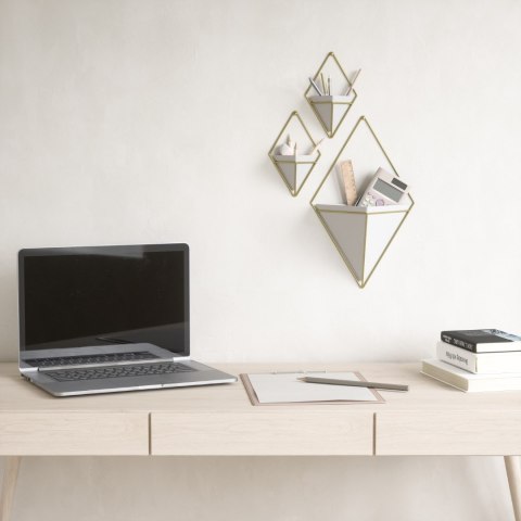 Umbra UMBRA doniczka ścienna TRIGG S 2 szt. - biały, mosiądz