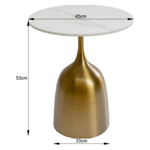 Kare Design KARE stolik NUBE TULIP 45 biało-złoty
