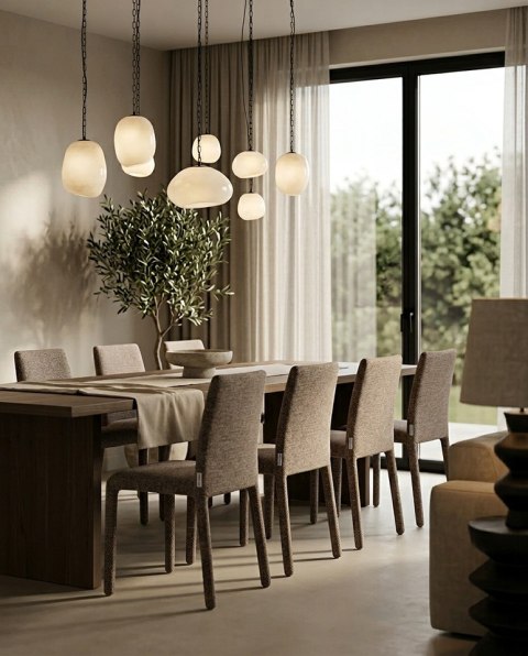 King Home Zestaw 2 krzeseł ALYA brązowy / taupe