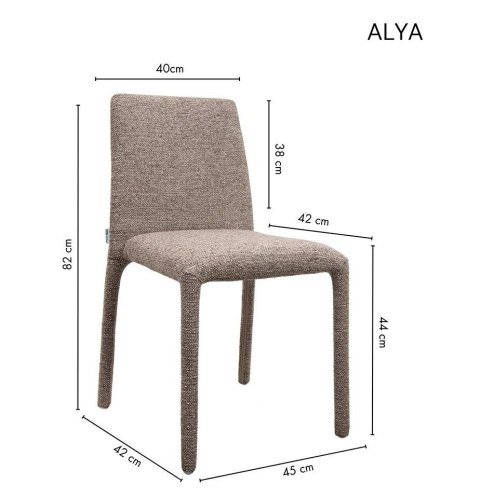 King Home Zestaw 2 krzeseł ALYA brązowy / taupe