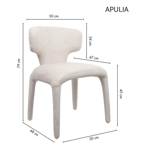 King Home Zestaw 2 krzeseł APULIA beżowy