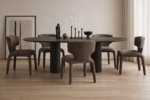 King Home Zestaw 2 krzeseł APULIA brązowy / taupe