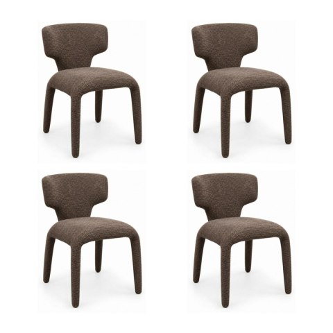 King Home Zestaw 4 krzeseł APULIA brązowy / taupe