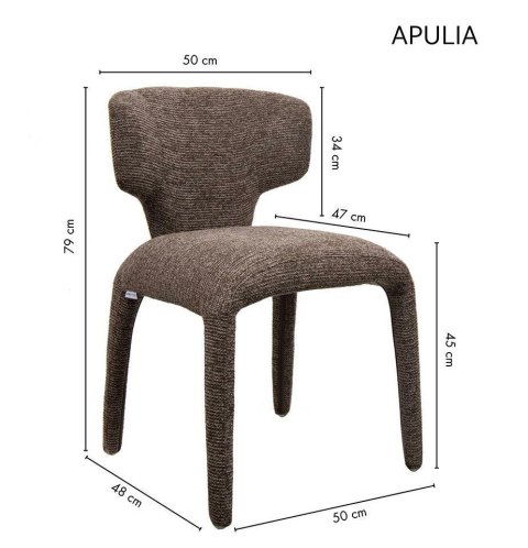 King Home Zestaw 4 krzeseł APULIA brązowy / taupe