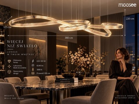 Moosee MOOSEE lampa wisząca WAVE 380 chrom