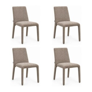 King Home Zestaw 4 krzeseł ALYA brązowy / taupe