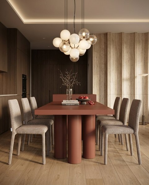 King Home Zestaw 4 krzeseł ALYA brązowy / taupe