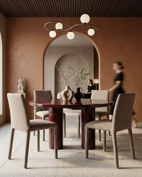 King Home Zestaw 4 krzeseł ALYA brązowy / taupe