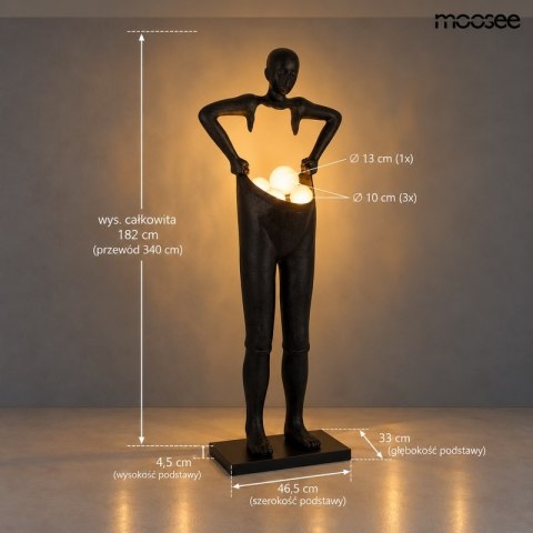 Moosee MOOSEE lampa podłogowa HUMAN HOUDINI 182 czarna