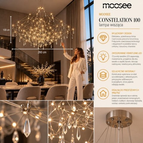Moosee MOOSEE lampa wisząca CONSTELATION 100 - LED, stal szczotkowana