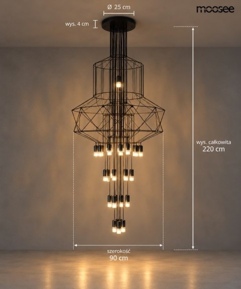 Moosee MOOSEE lampa wisząca FLUSSO 43 czarna