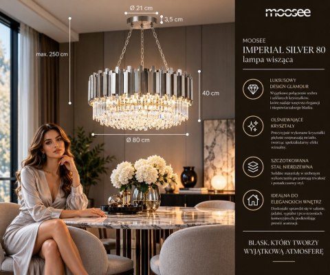Moosee MOOSEE lampa wisząca IMPERIAL SILVER 80