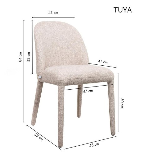 King Home Zestaw 4 krzeseł TUYA beżowy