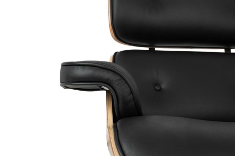 King Home Fotel LOUNGE HM czarny / jesion z podnóżkiem