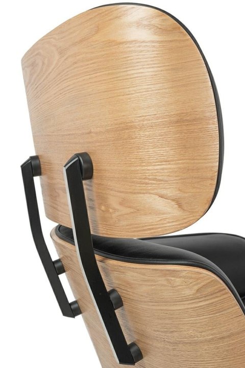 King Home Fotel LOUNGE HM czarny / jesion z podnóżkiem