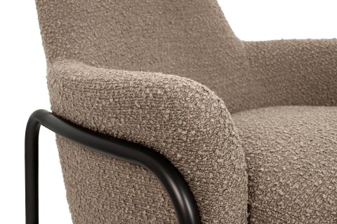 King Home Fotel TEDDY GRAND z podnóżkiem ciemny brązowy - stal