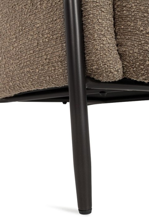 King Home Fotel TEDDY GRAND z podnóżkiem ciemny brązowy - stal