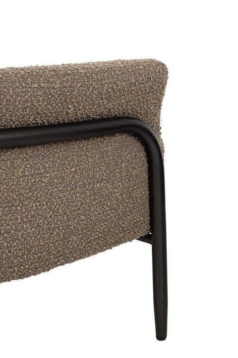 King Home Fotel TEDDY GRAND z podnóżkiem ciemny brązowy - stal