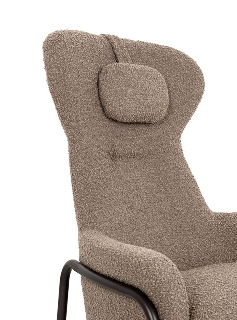 King Home Fotel TEDDY GRAND z podnóżkiem ciemny brązowy - stal