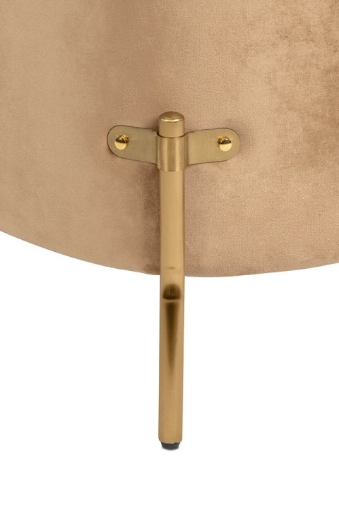 King Home Fotel VENICE tkanina pepitka biało-brązowa - złota podstawa