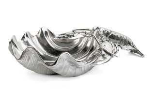 KARE chłodziarka na napoje / patera LOBSTER srebrna