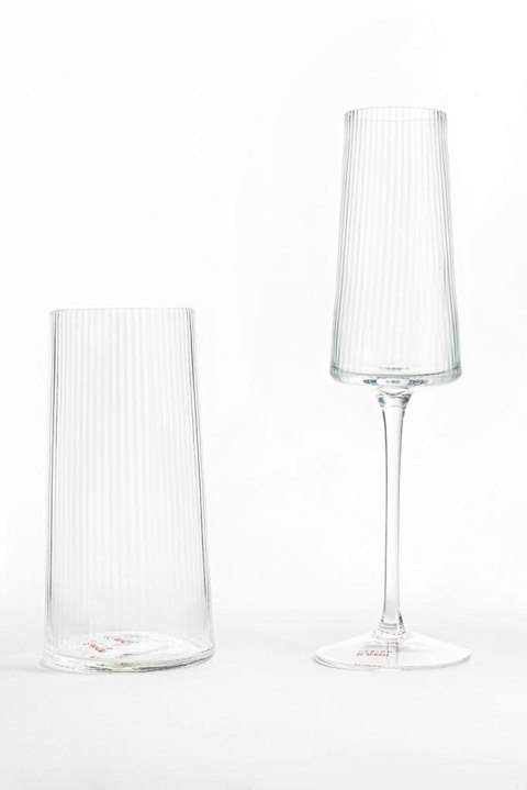 KARE kieliszek do szampana RIFFLE 215 ml transparentny