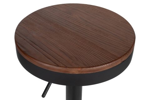 King Home Krzesło barowe VOLT regulowane czarne / ciemny wiąz