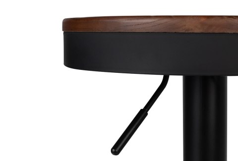 King Home Krzesło barowe VOLT regulowane czarne / ciemny wiąz