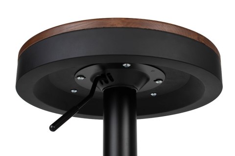 King Home Krzesło barowe VOLT regulowane czarne / ciemny wiąz