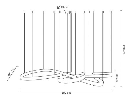Moosee MOOSEE lampa wisząca WAVE 380 chrom