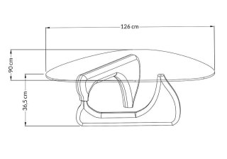 Stolik STABLE BLACK - szkło, podstawa drewniana czarny jesion.