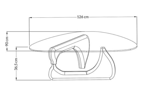 King Home Stolik STABLE BLACK - szkło, podstawa drewniana czarny jesion.
