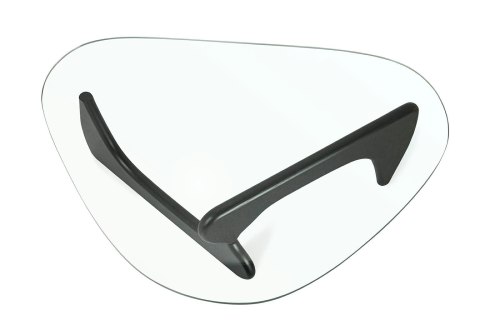 King Home Stolik STABLE BLACK - szkło, podstawa drewniana czarny jesion.