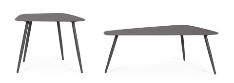 BIZZOTTO zestaw stolików YVONNE FLARED szary