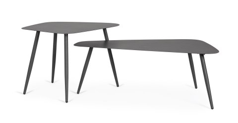 BIZZOTTO zestaw stolików YVONNE FLARED szary