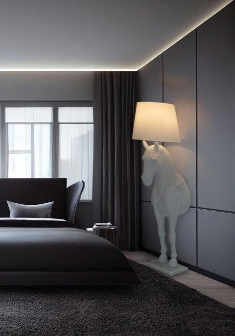 MOOSEE lampa podłogowa KOŃ HORSE STAND M biała - włókno szklane