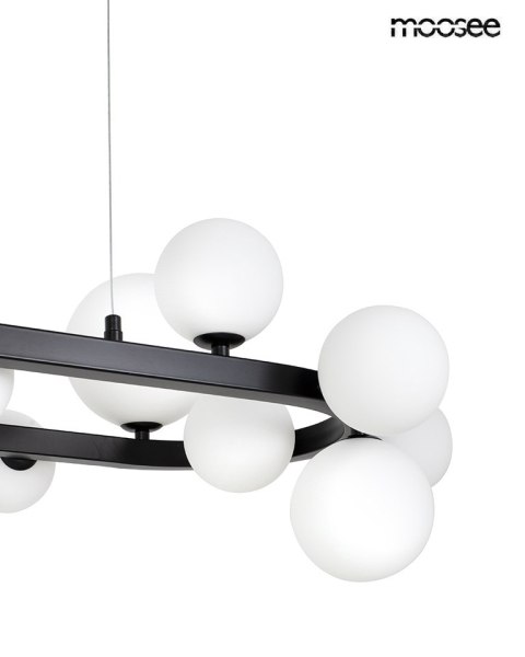 MOOSEE lampa wisząca ALURE OVAL 120 czarna/mleczna