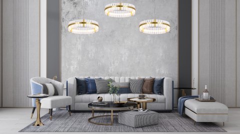 Moosee MOOSEE lampa wisząca SATURNUS 47 złota - LED, kryształ, stal szczotkowana