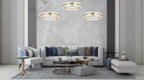 Moosee MOOSEE lampa wisząca SATURNUS 47 złota - LED, kryształ, stal szczotkowana