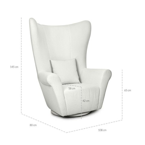 MaMaison fotel obrotowy GROSDOS biały / chenille