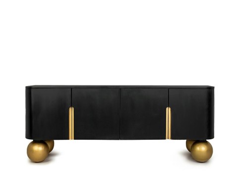 MaMaison MaMaison szafka RTV ORGANIC 141 czarna / złota / drewno