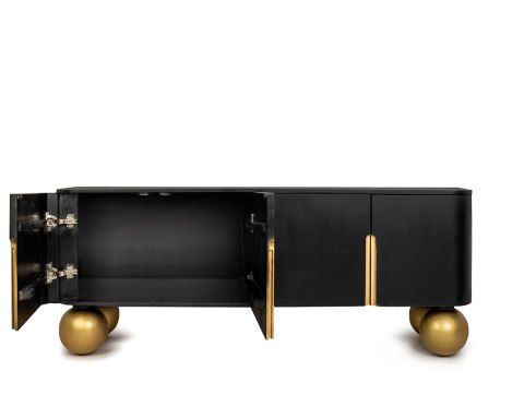 MaMaison MaMaison szafka RTV ORGANIC 141 czarna / złota / drewno