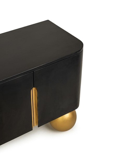 MaMaison MaMaison szafka RTV ORGANIC 141 czarna / złota / drewno