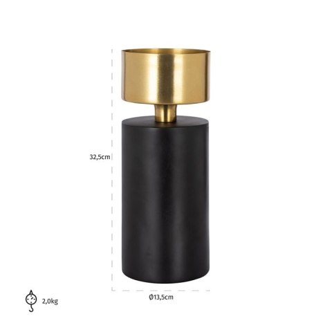 Richmond Interiors RICHMOND świecznik TESS S czarno-złoty