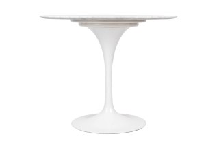 Stół TULIP MARBLE 90 CARRARA biały - marmur, metal
