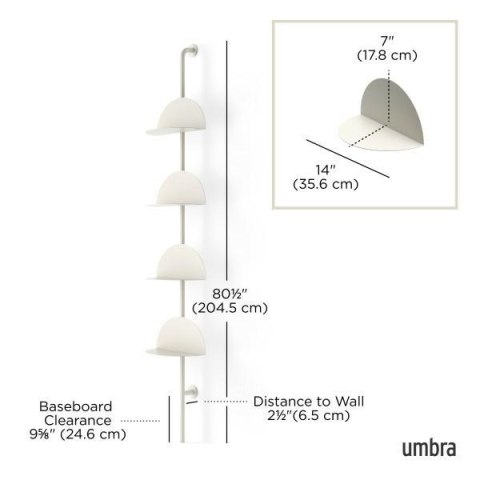 UMBRA regulowane półki ścienne SOLIS beżowe