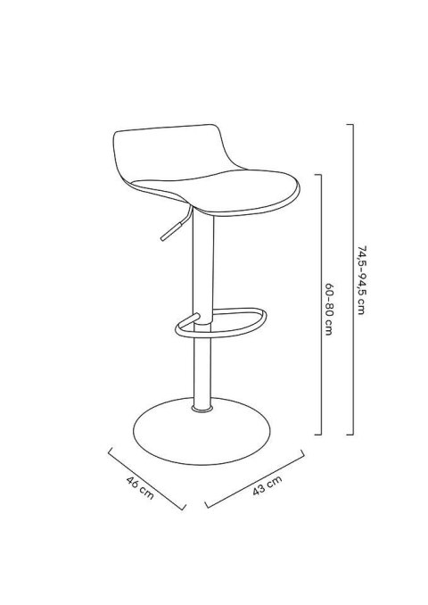 King Home Krzesło barowe SNAP BAR TAP regulowane szare