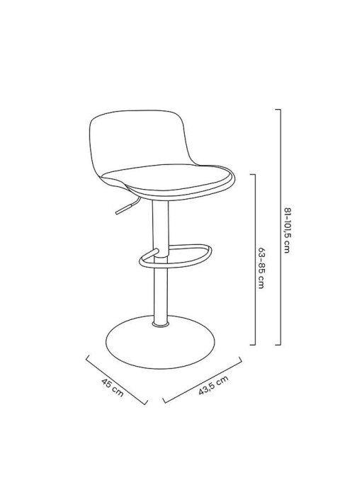 King Home Krzesło barowe STOR TAP regulowane czarne