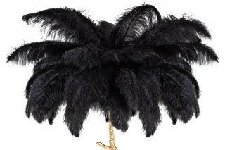 MOOSEE lampa podłogowa TIFFANY 175 czarna mosiądz / naturalne pióra